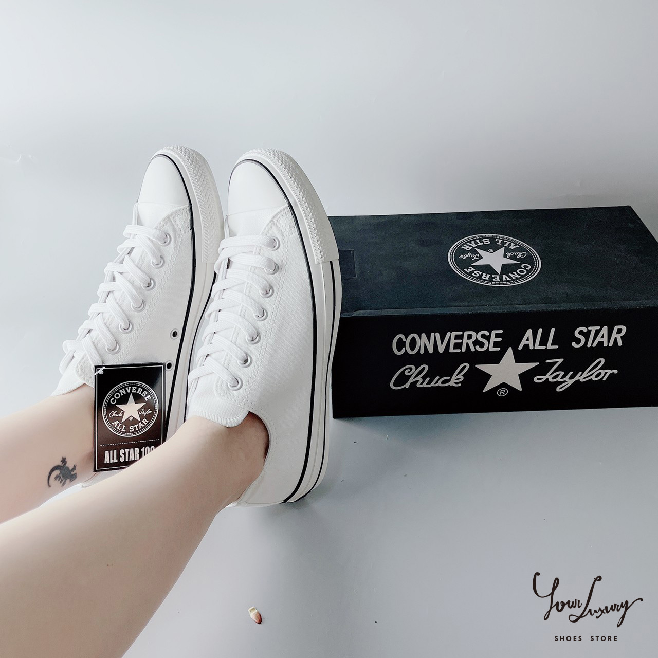 【Luxury】 CONVERSE ALL STAR 100 COLORS OX/HI 100週年 黑白 全白 1CK562