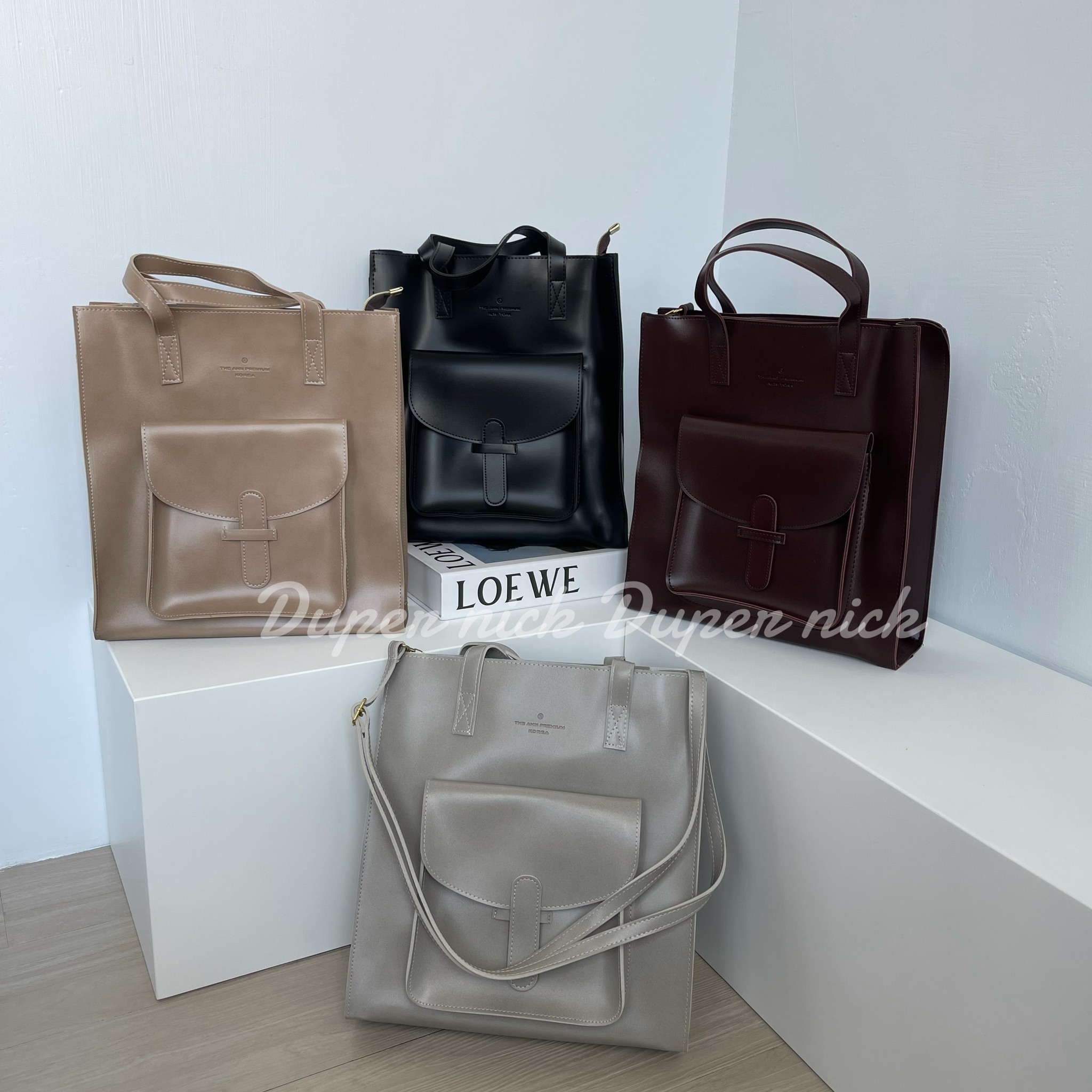 預購 正韓包 大款學院皮質包 兩用 手提/斜背 可裝A4