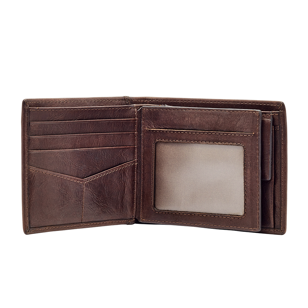 Ingram 咖啡色真皮RFID短夾 男ML3781200