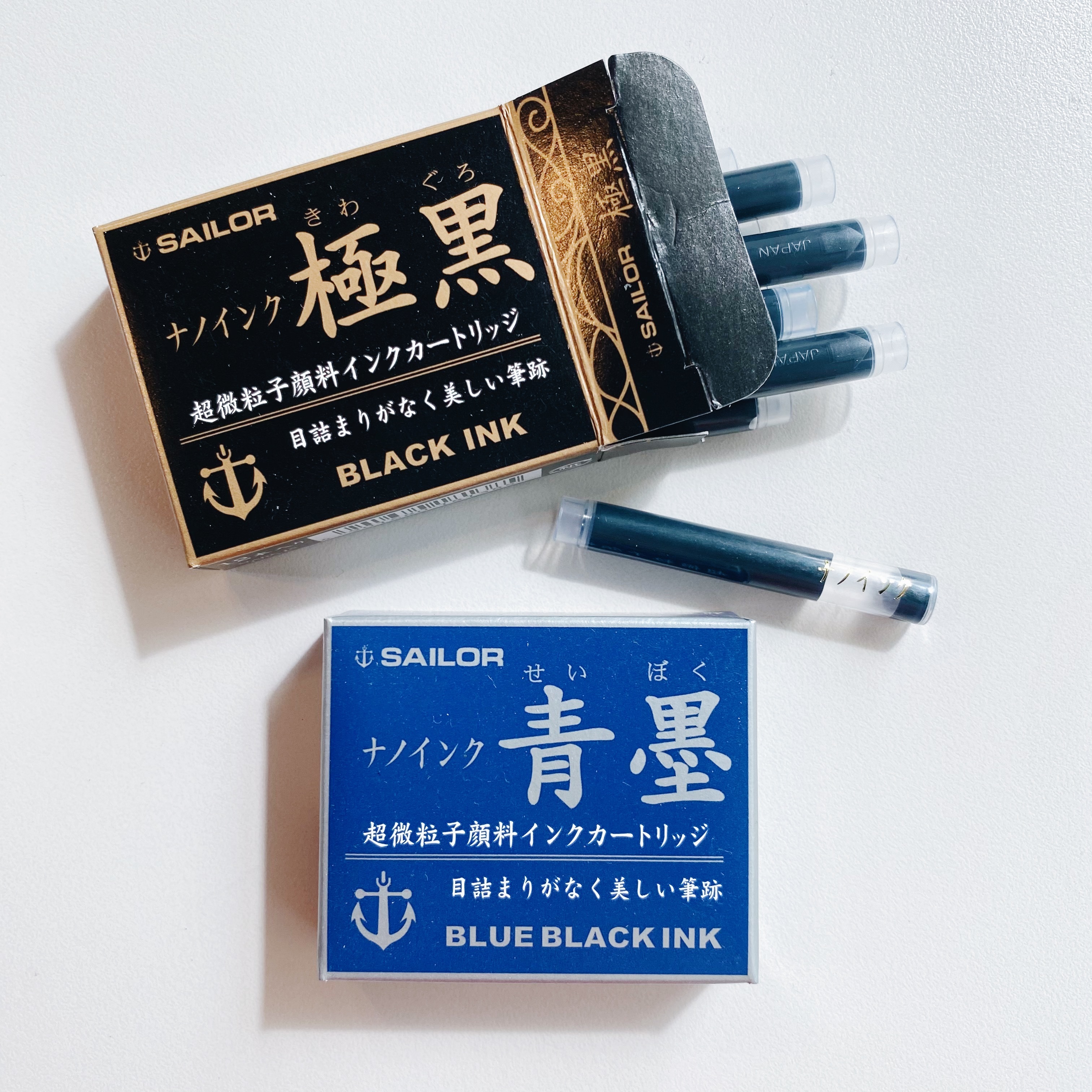 日本 Sailor 寫樂  極黑／青墨 原廠卡式墨水（12管入）