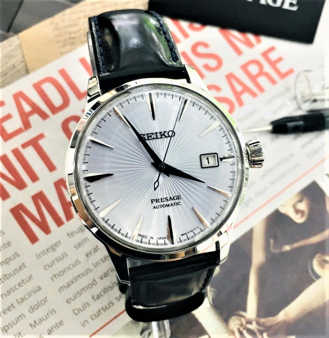 【SEIKO 精工】Presage Cocktail 調酒師機械錶 4R35-01T0B (40.5mm) 現代鐘錶
