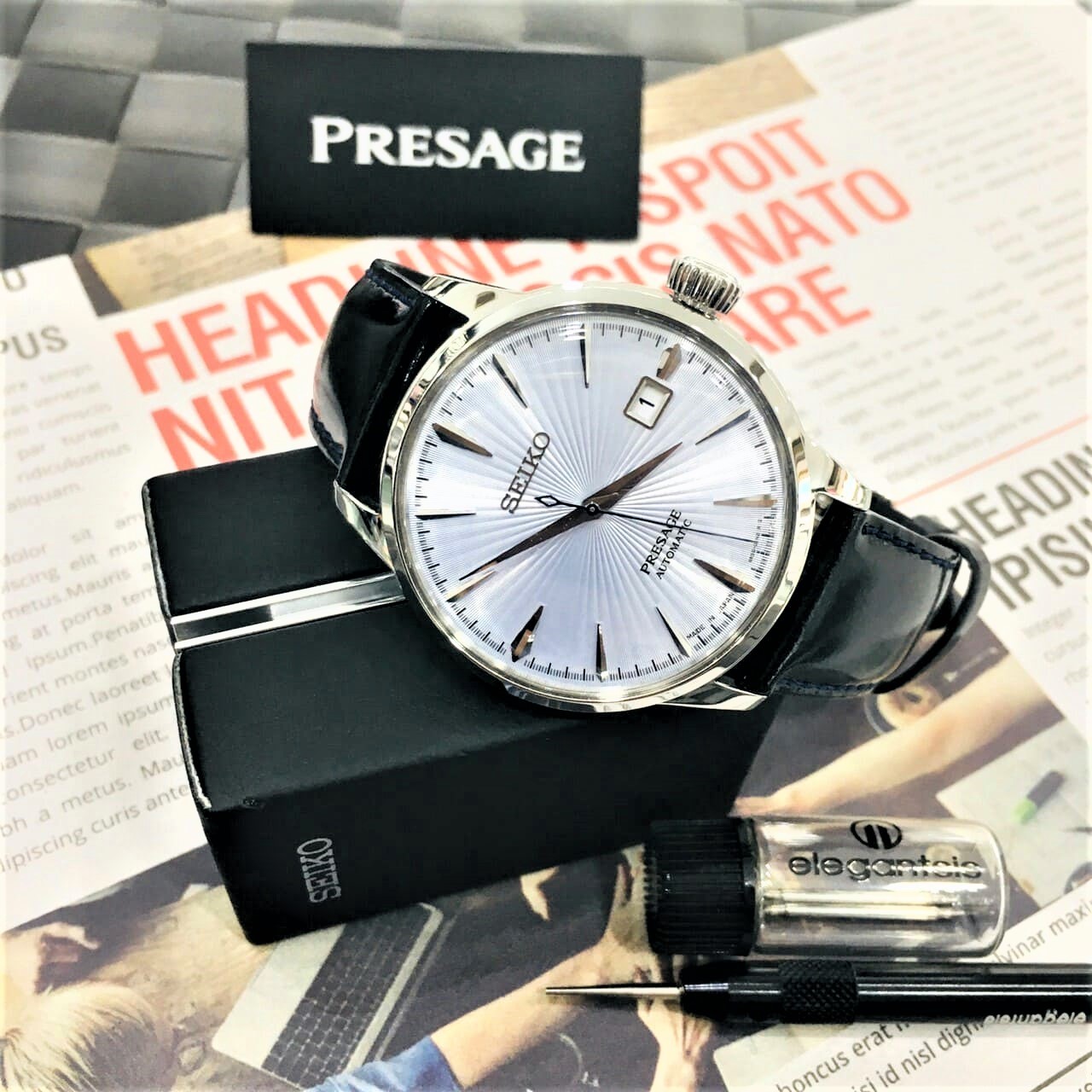 【SEIKO 精工】Presage Cocktail 調酒師機械錶 4R35-01T0B (40.5mm) 現代鐘錶