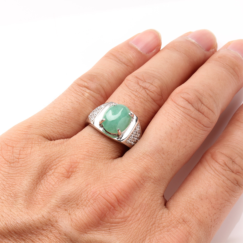 【雅紅珠寶】天然冰糯種綠翡翠玉戒指-#14-靜美如蓮-R0145