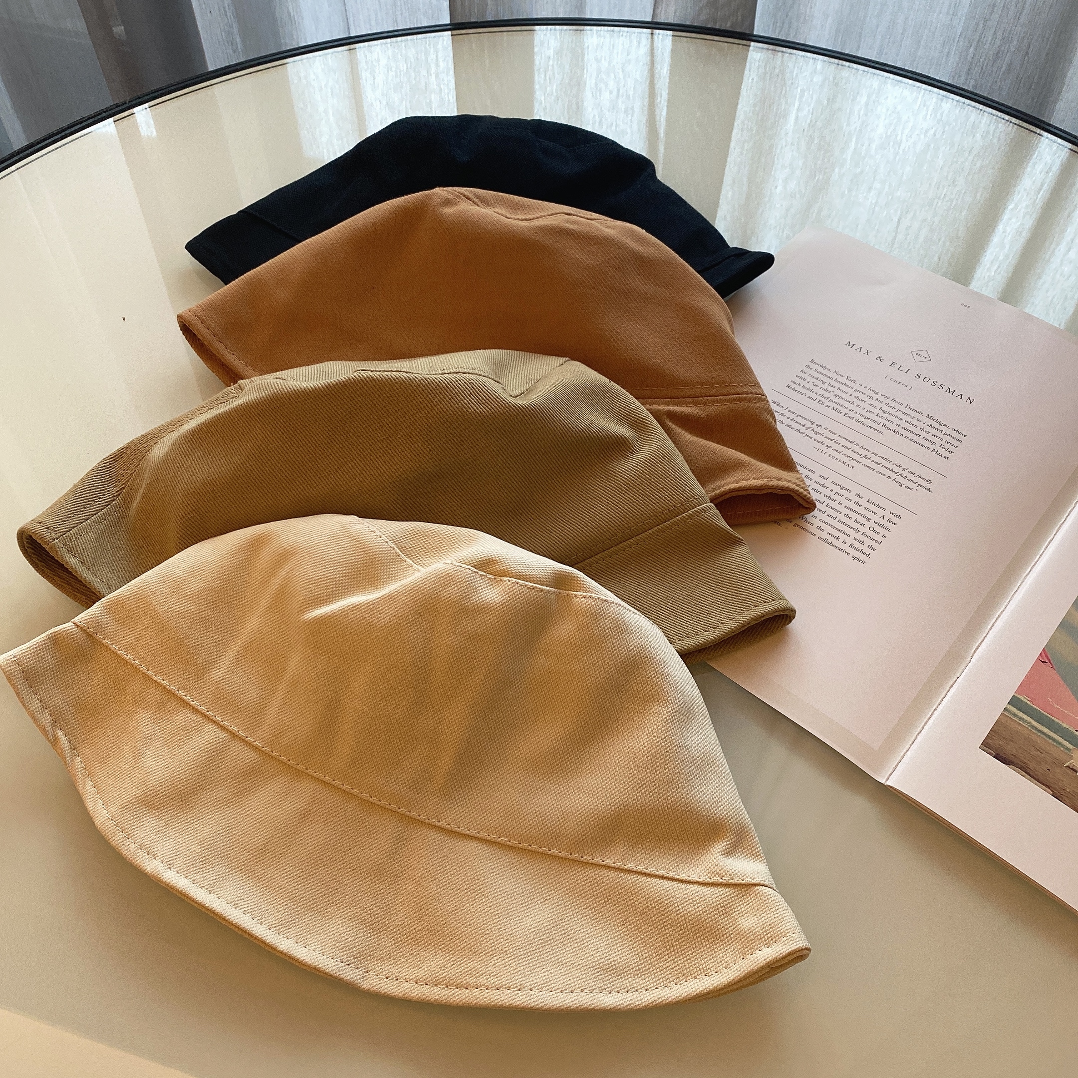 斜車線漁夫帽/四色