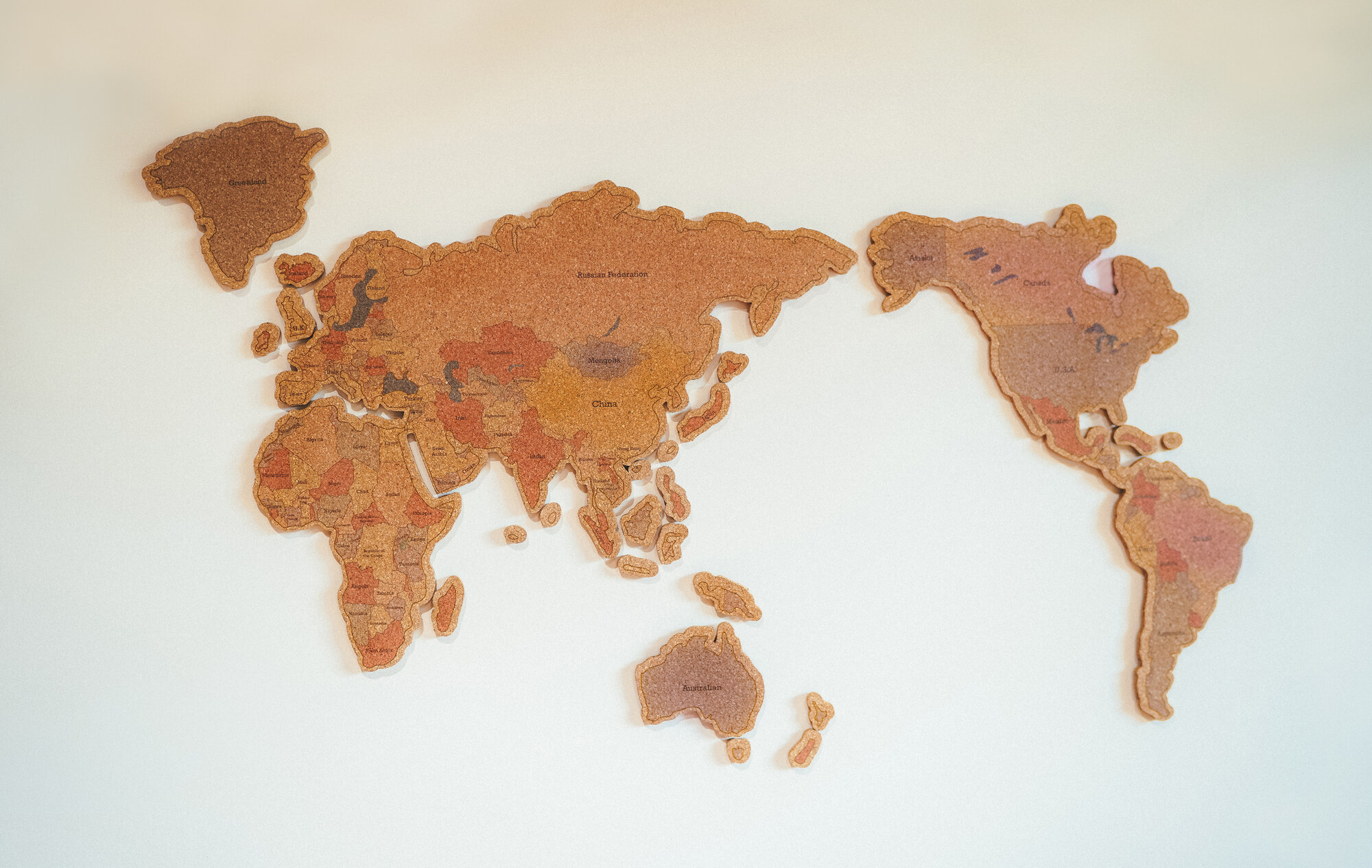 【Just Like Us】彩色水松板世界地圖