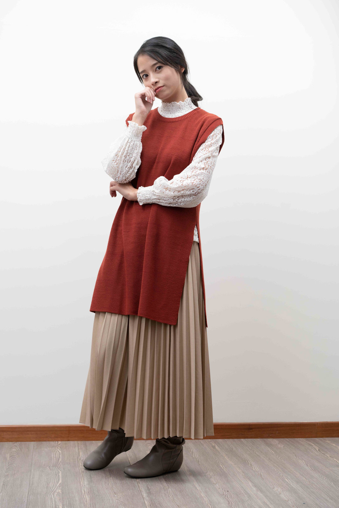 長版針織上衣可以修飾身形