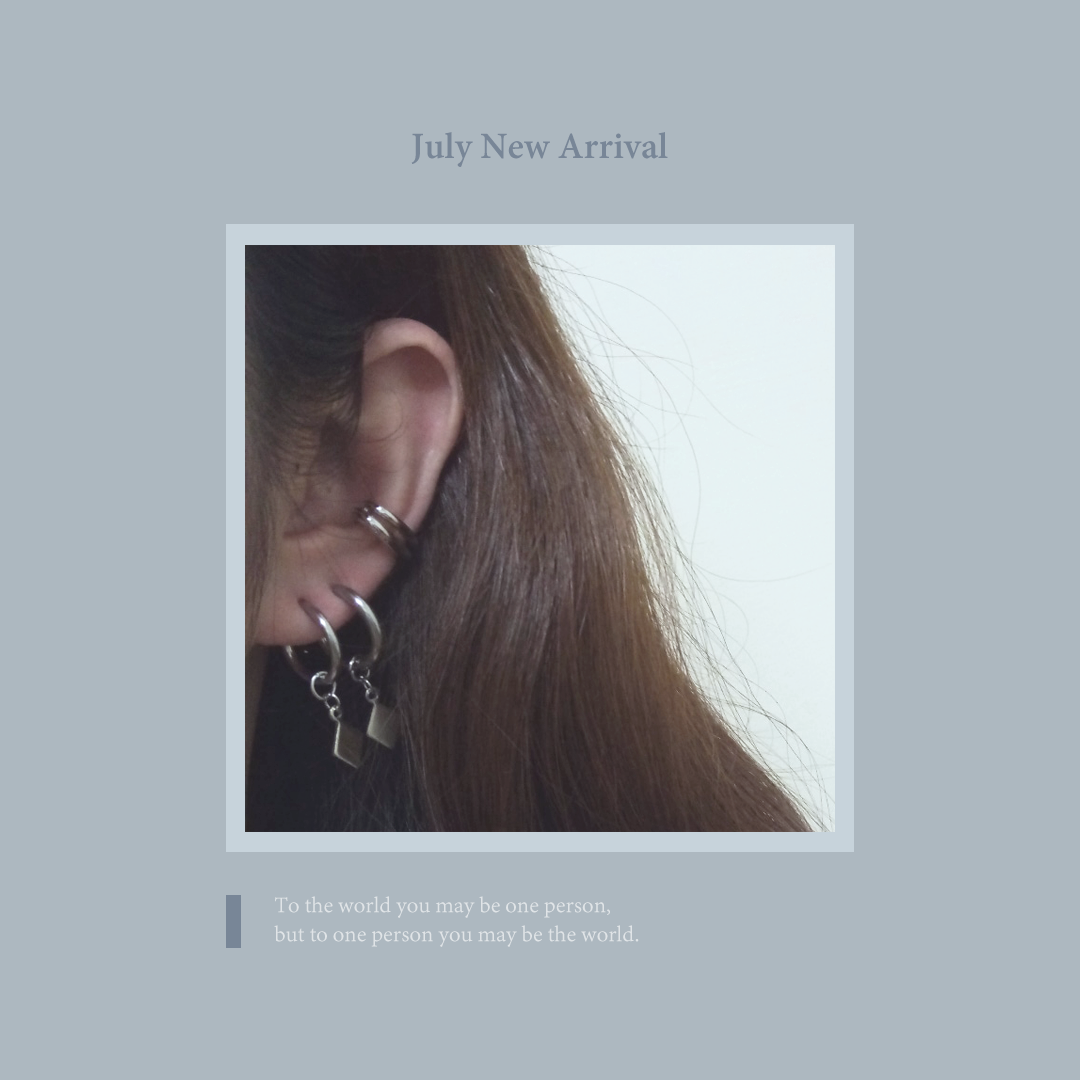 #現貨 (ACCE516) 鋼耳環 菱形方塊耳環/耳夾