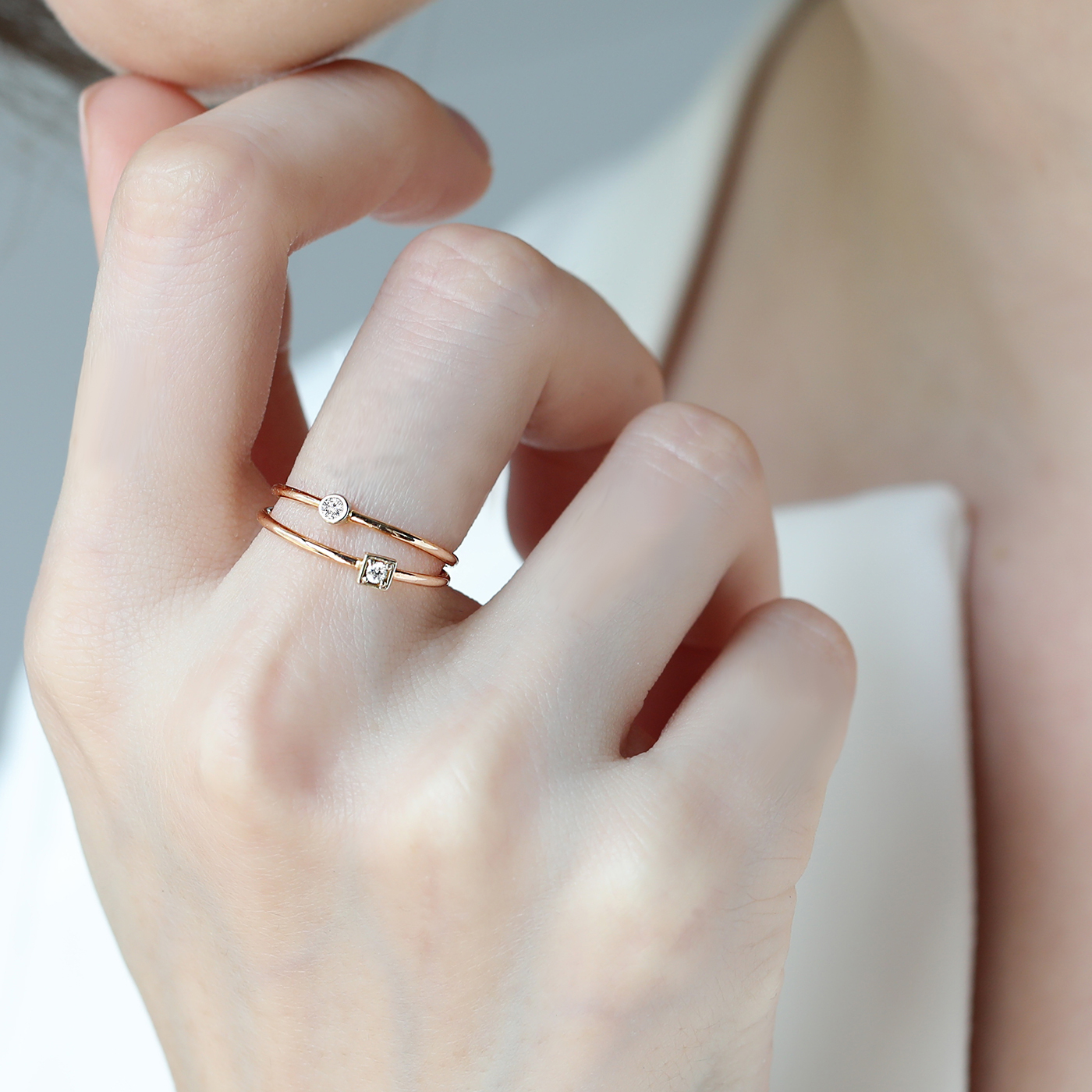 幾何小圓 — 3分鑽石戒指