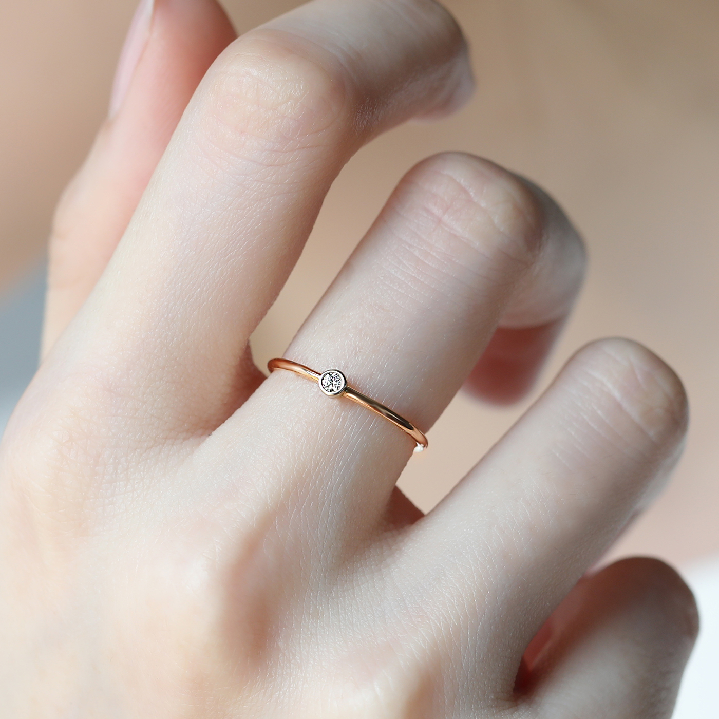 幾何小圓 — 3分鑽石戒指