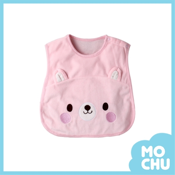 可愛動物秋季綁帶式背心-粉兔兔