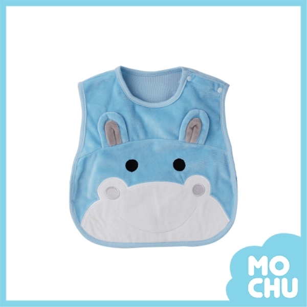 可愛動物秋季綁帶式背心-藍河馬