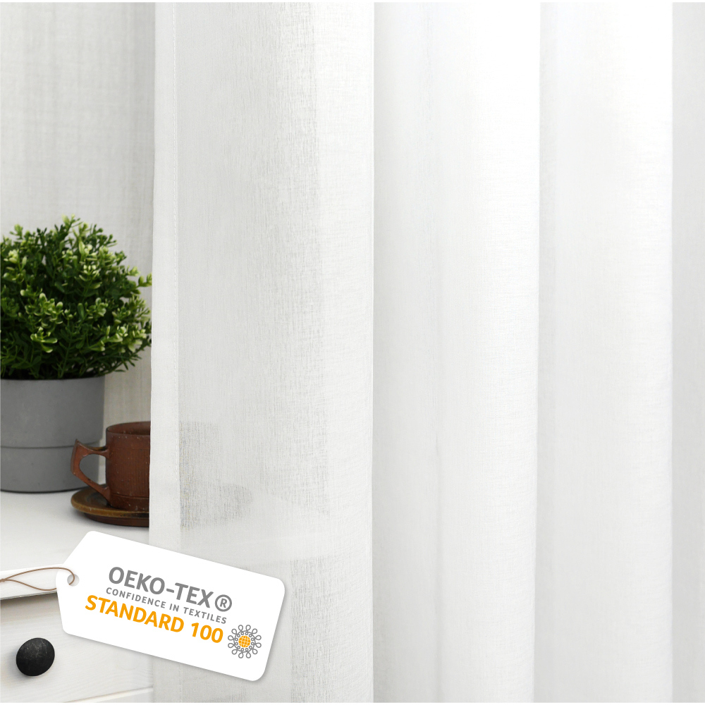 手工製作│綠色無毒│透光窗簾│半窗落地窗│純白柔紗│打孔織帶│2尺寸3色