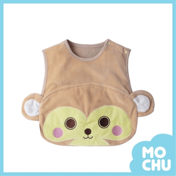 可愛動物秋季綁帶式背心-咖啡猴