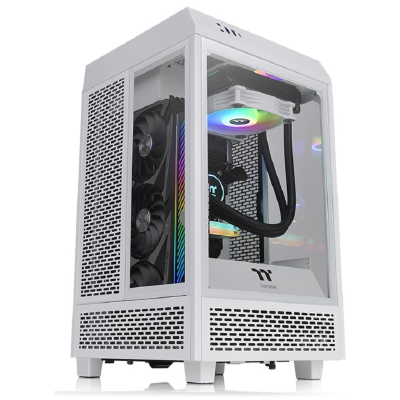 米特3C數位– Thermaltake曜越 The Tower 100 全景直立式迷你機殼/雪白版/CA-1R3-00S6WN-00