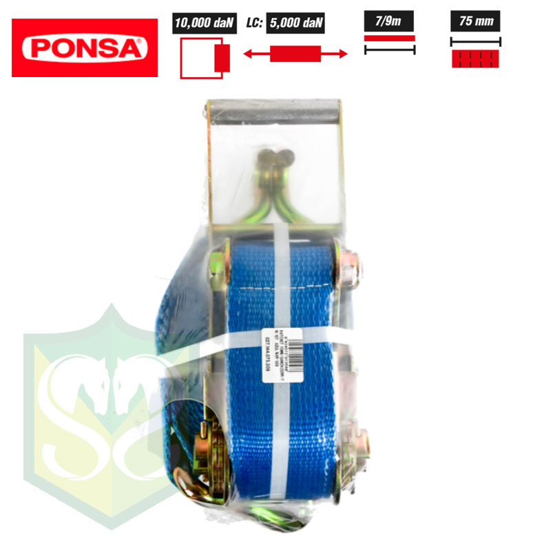 PONSA RATCHET Tie Down Strap (75mm)