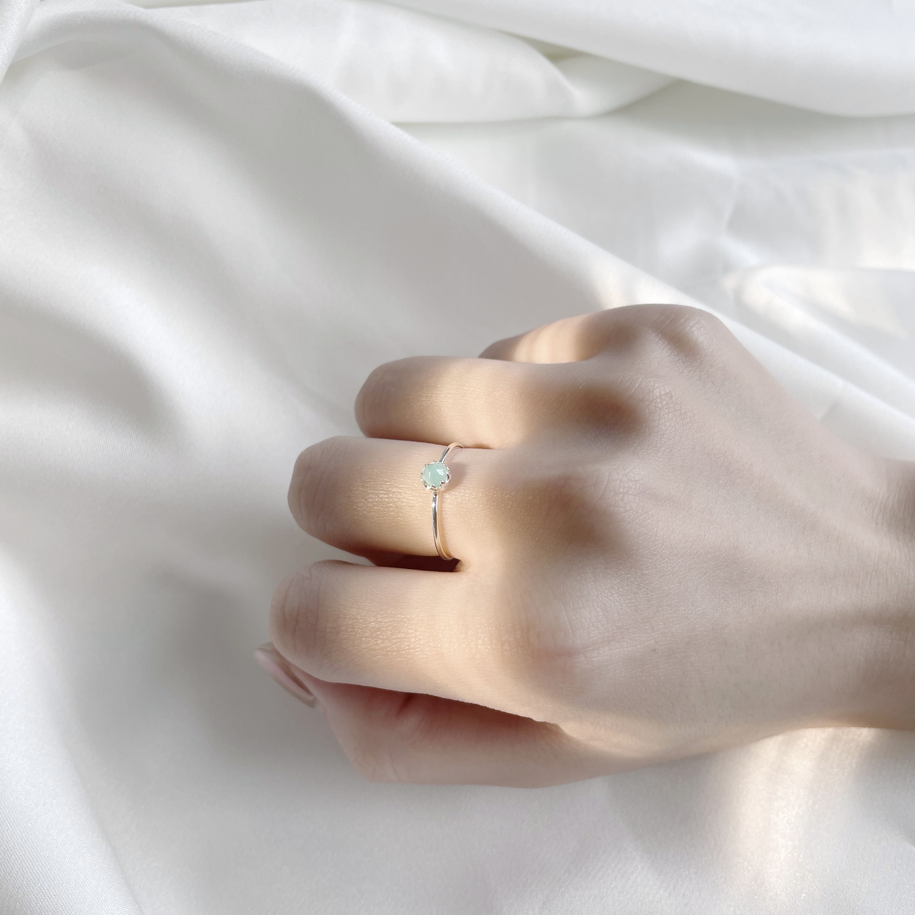 castle rosecut天河石細戒