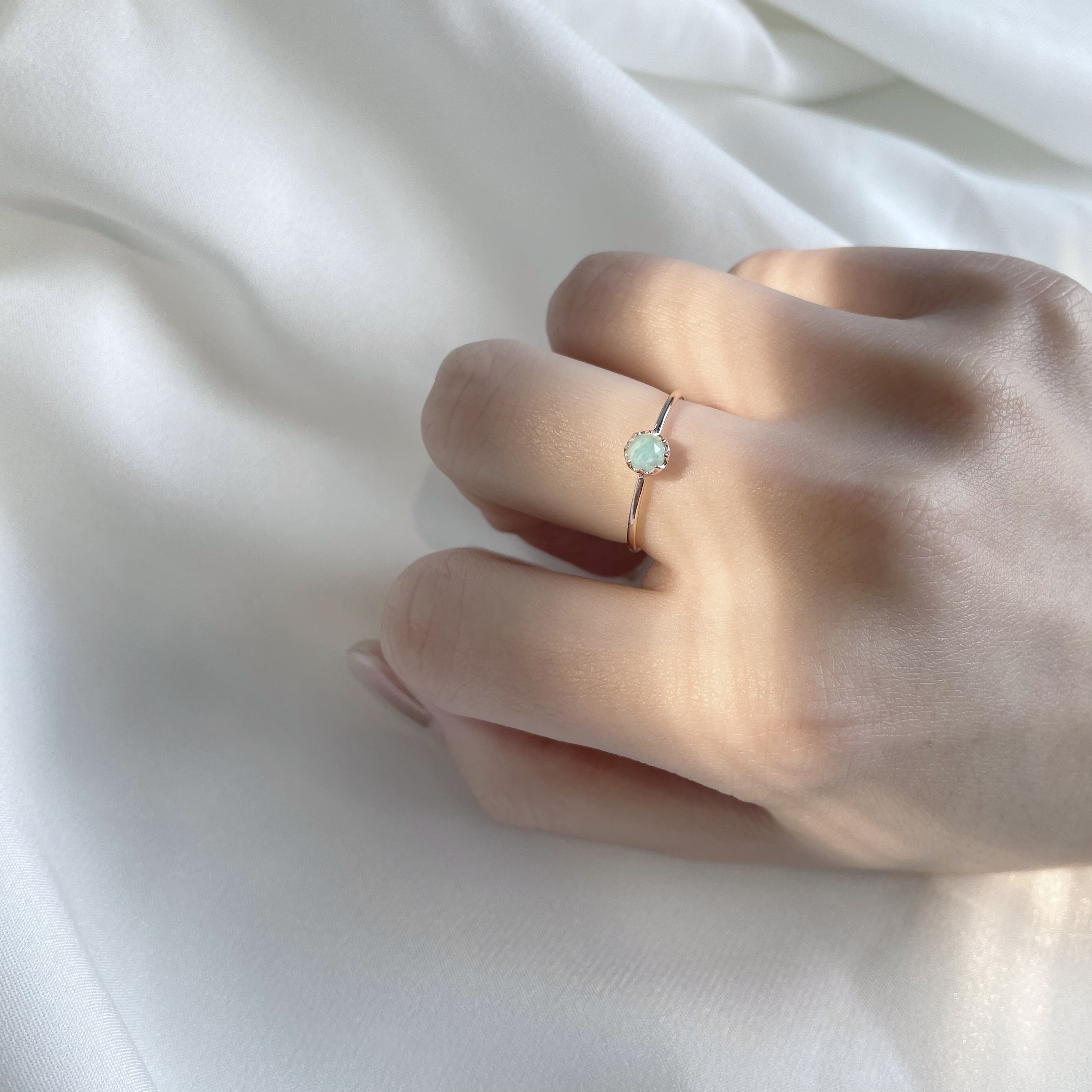 castle rosecut天河石細戒