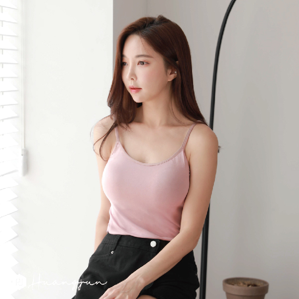 莫代爾無鋼圈背心(細肩款)-藕粉