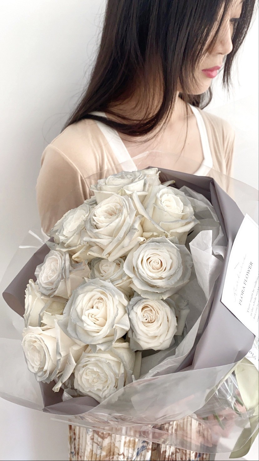 20朵鮮花花束-冰川灰