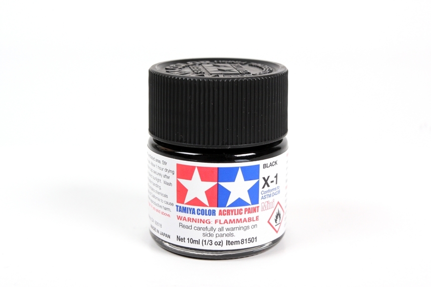 Tamiya 81501 X-1 水性模型漆.10ml.黑