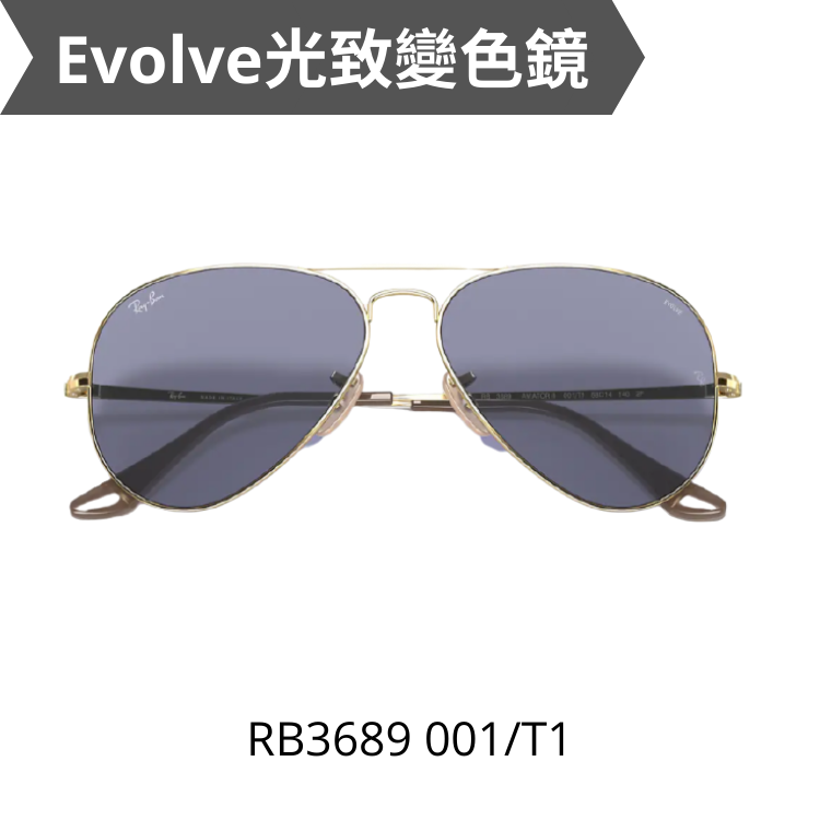 AVIATOR METAL II GOLD RB3689 001/T1 Evolve光致變色太陽眼鏡