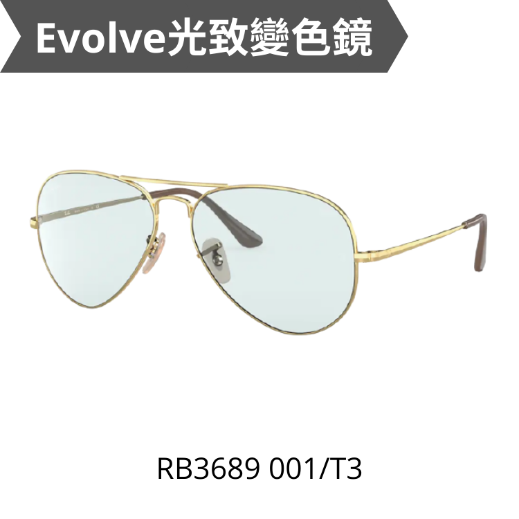 AVIATOR METAL II  GOLD RB3689 001/T3 Evolve光致變色太陽眼鏡