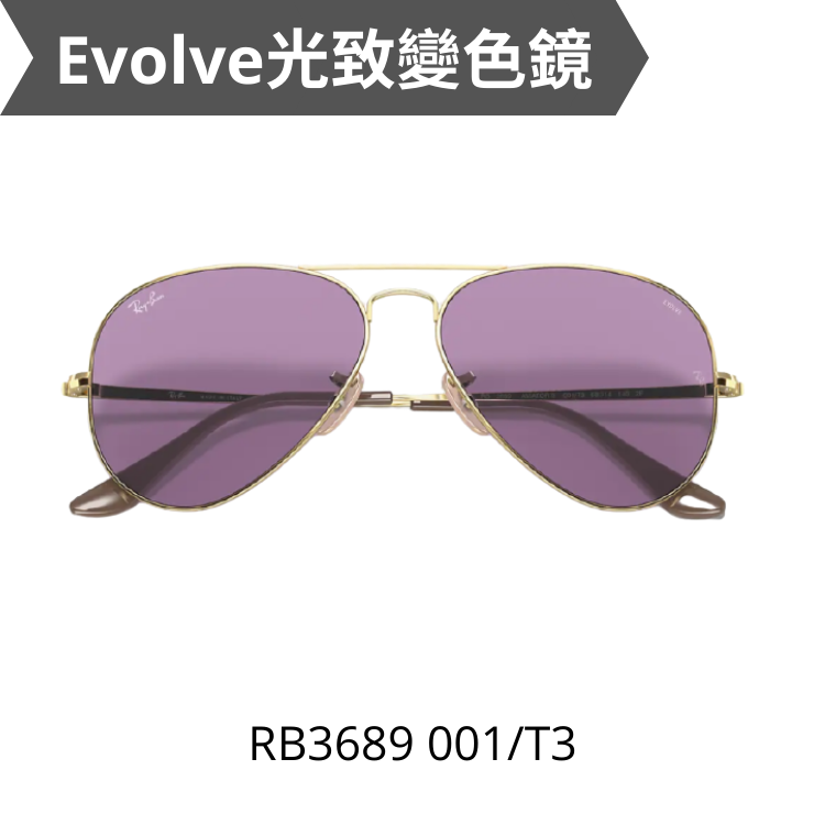 AVIATOR METAL II  GOLD RB3689 001/T3 Evolve光致變色太陽眼鏡