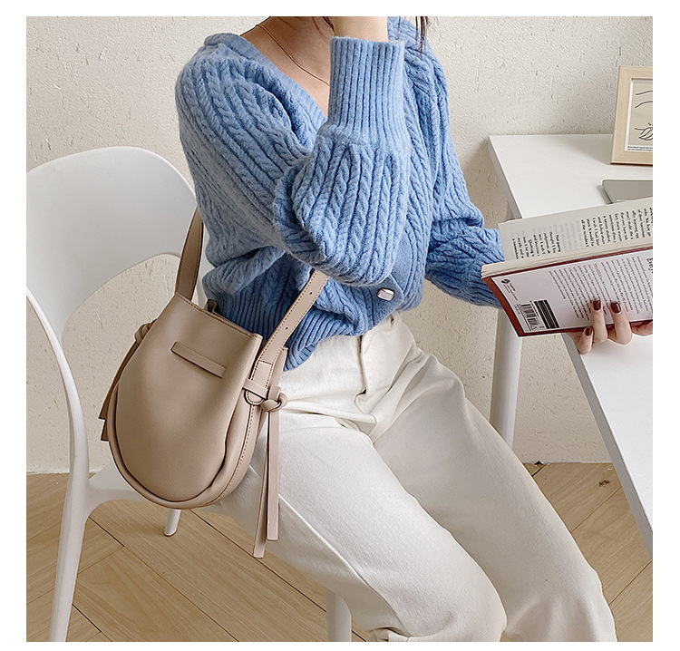 復古斜揹水桶包 3色入