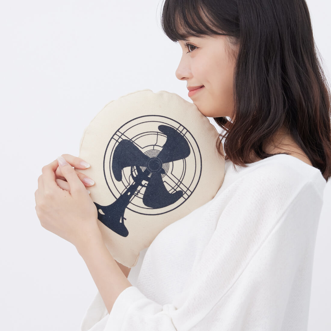 自然涼台灣復古老電風扇棉質印花午安枕