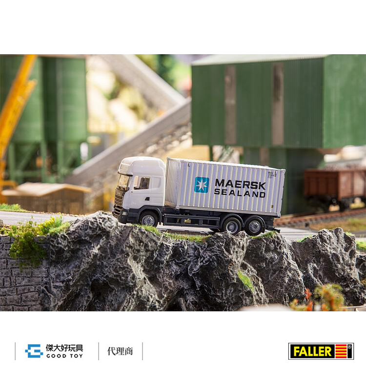 Faller 161598 (HO) Lorry Scania R 13 TL Sea container (HERPA)