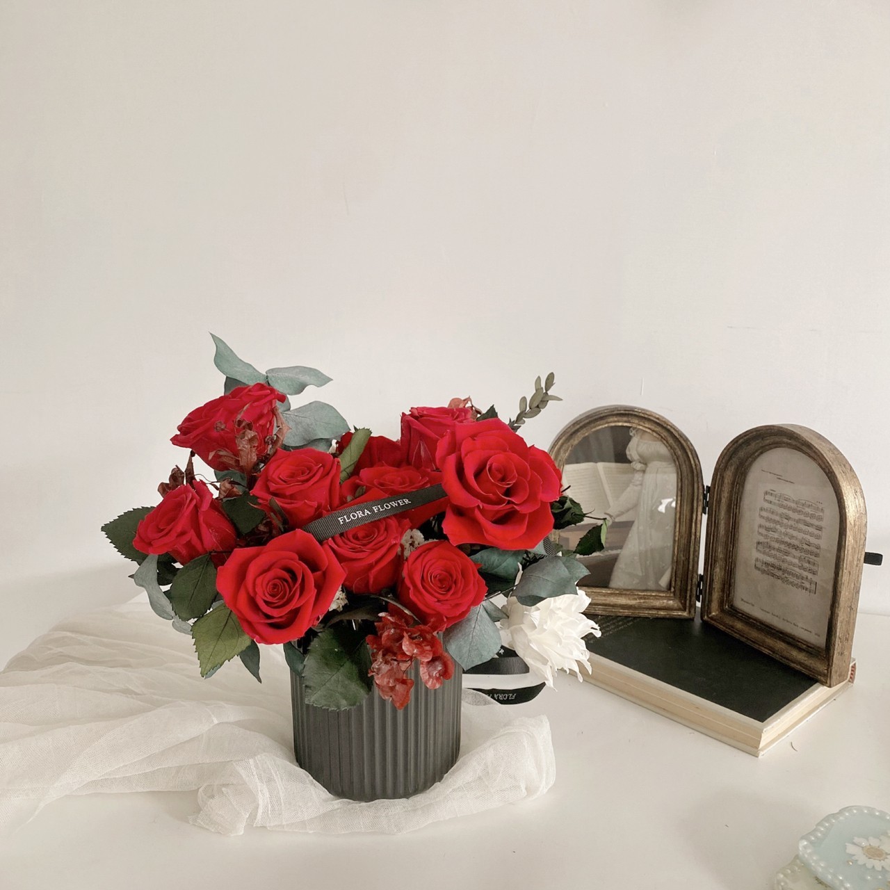 永生盆花-紅玫瑰