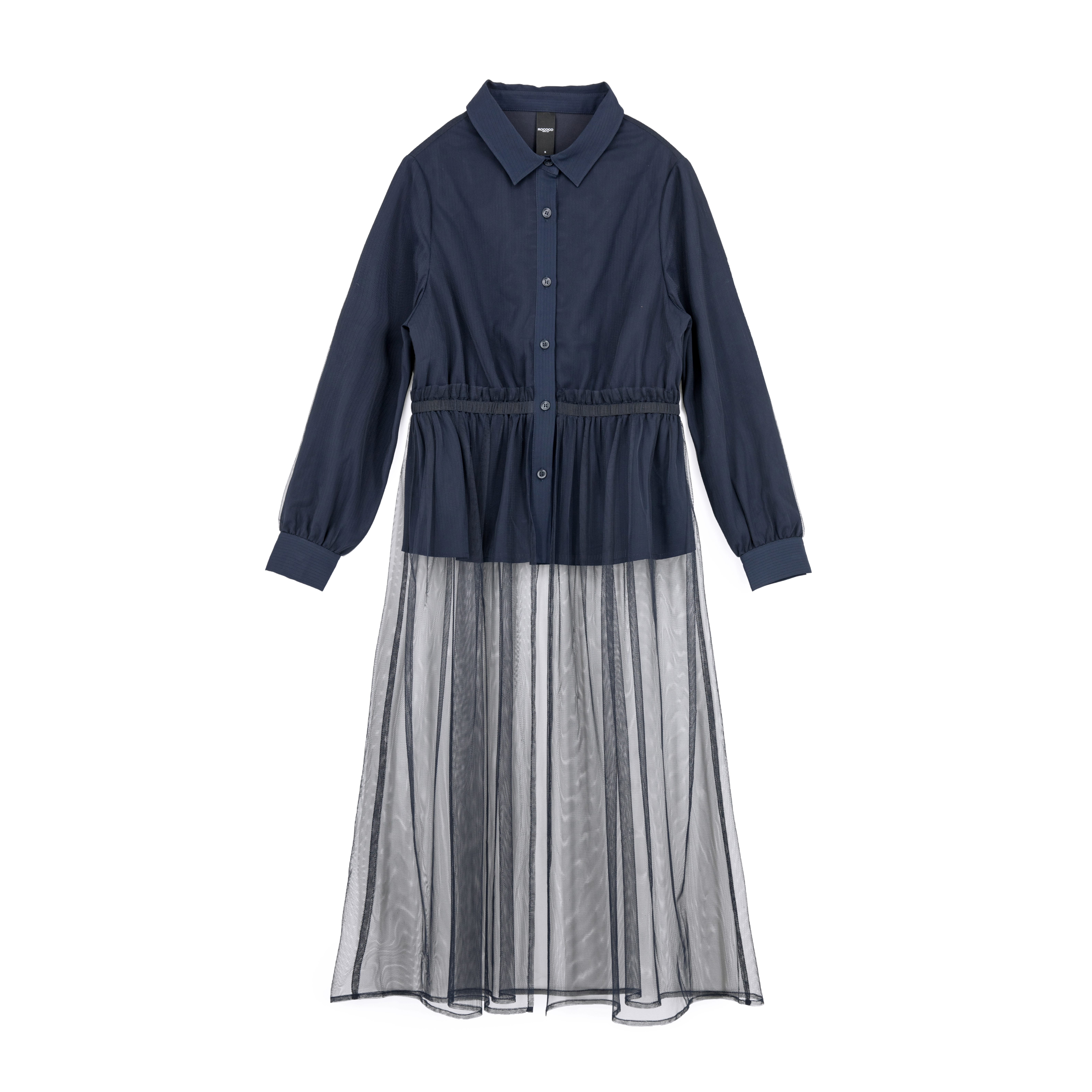 Striped shirt with mesh details-T206E
