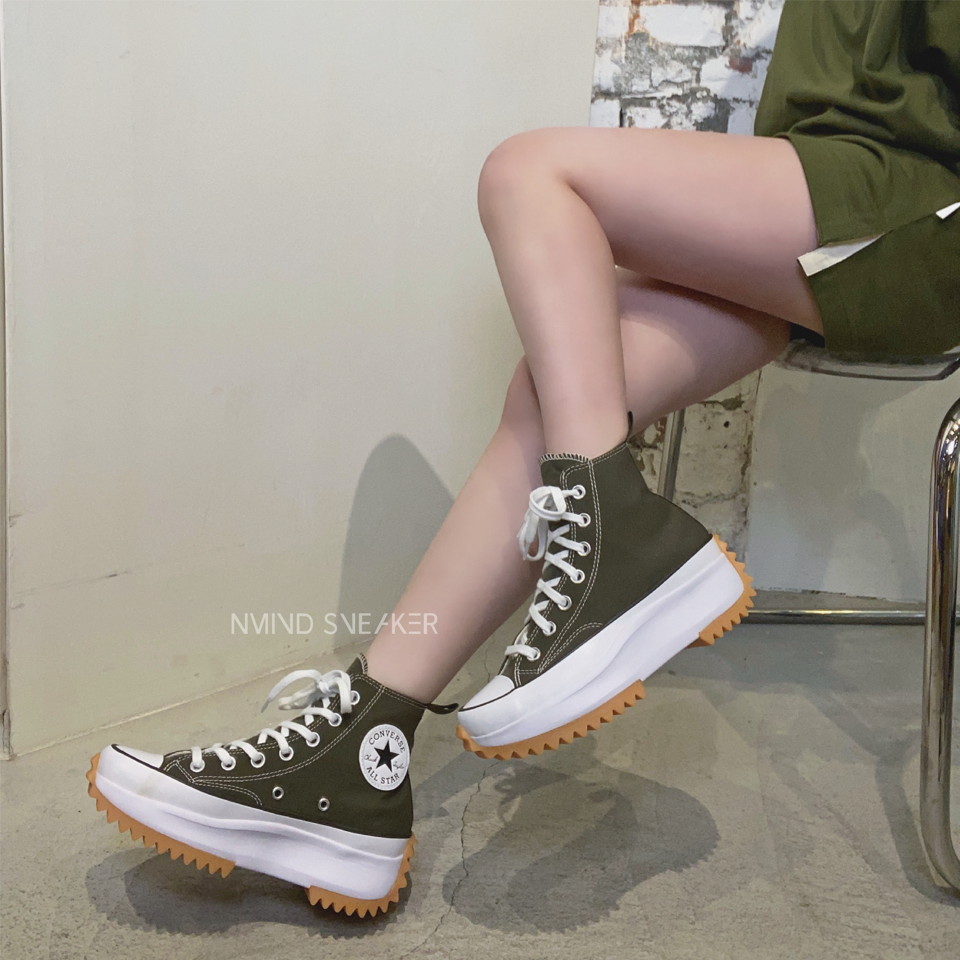 Converse Run Star Hike Hi 高筒厚底鋸齒軍綠(171667C)