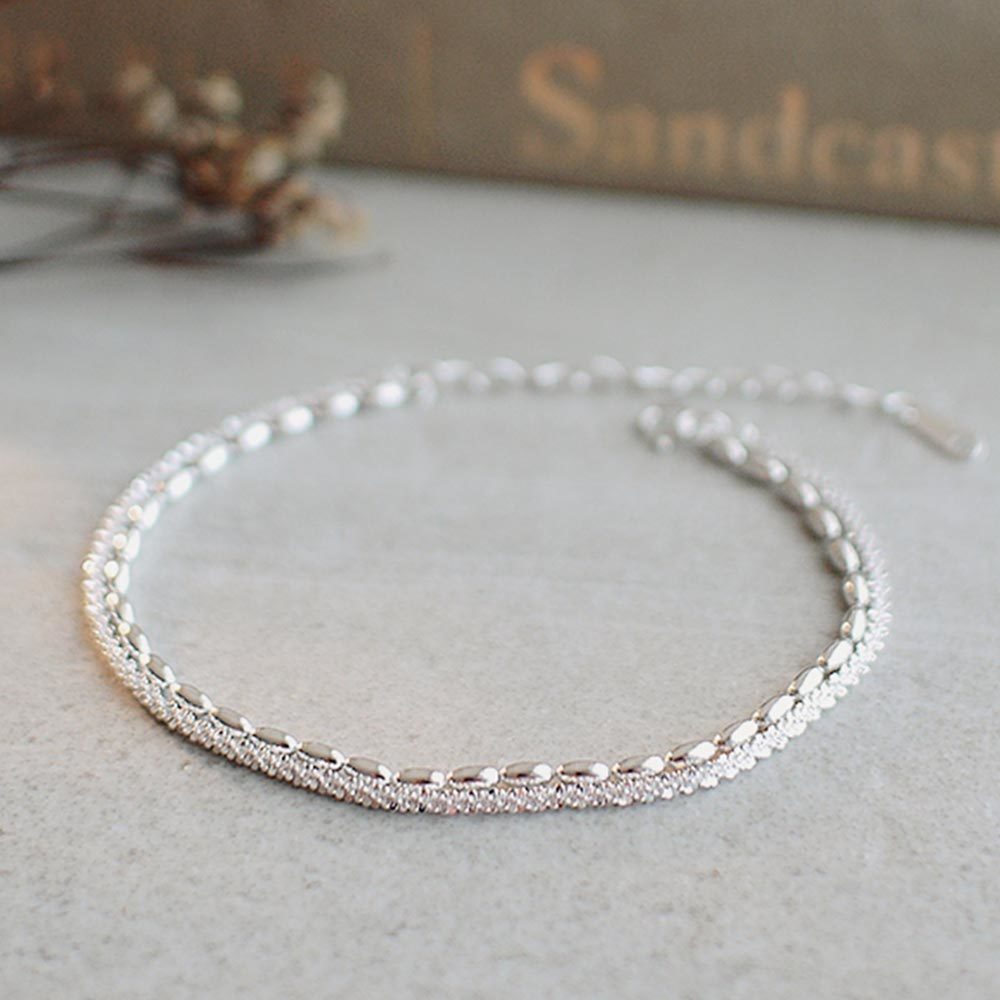 杜樂麗花園的邂逅純銀手鍊/SB984 雙鏈手鏈 女生生日禮物 經典百搭 聖誕禮物