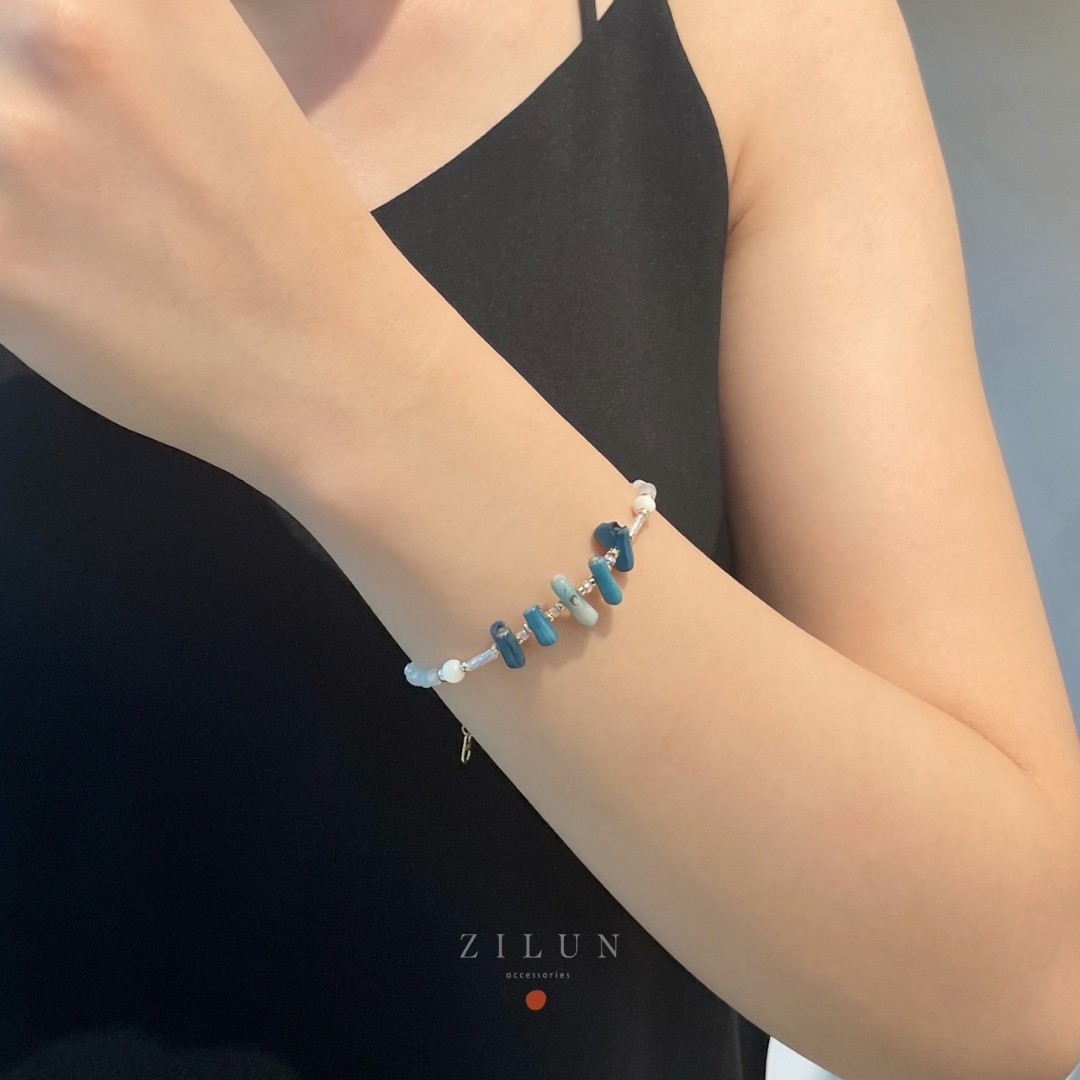 │輕奢│海藍寶物語 • 天然石 • 手鍊 • 美國14K注金 • 14kgf