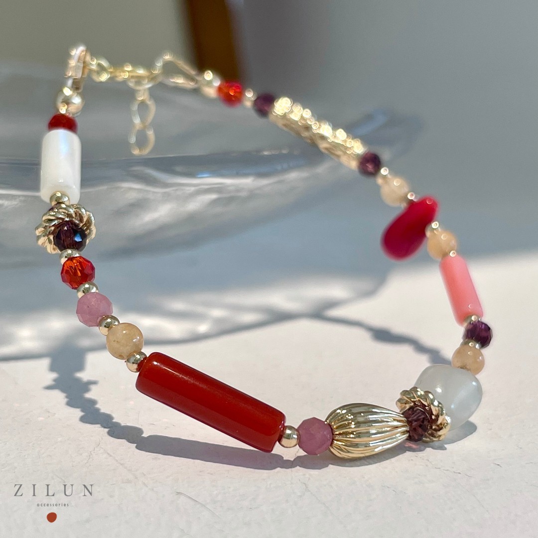 │輕奢│紅寶石物語 • 天然石 • 手鍊 • 美國14K注金 • 14kgf