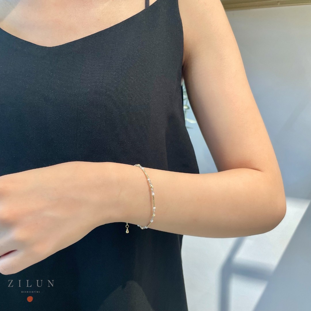 │輕奢│珍珠月光物語 • 天然石 • 手鍊 • 美國14K注金 • 14kgf