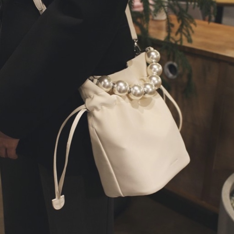 <韓國代購> LOVE CHARM MERMAID PEARL BUCKET BAG