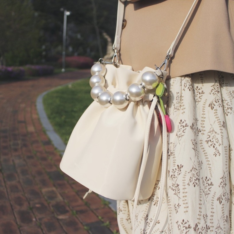 <韓國代購> LOVE CHARM MERMAID PEARL BUCKET BAG