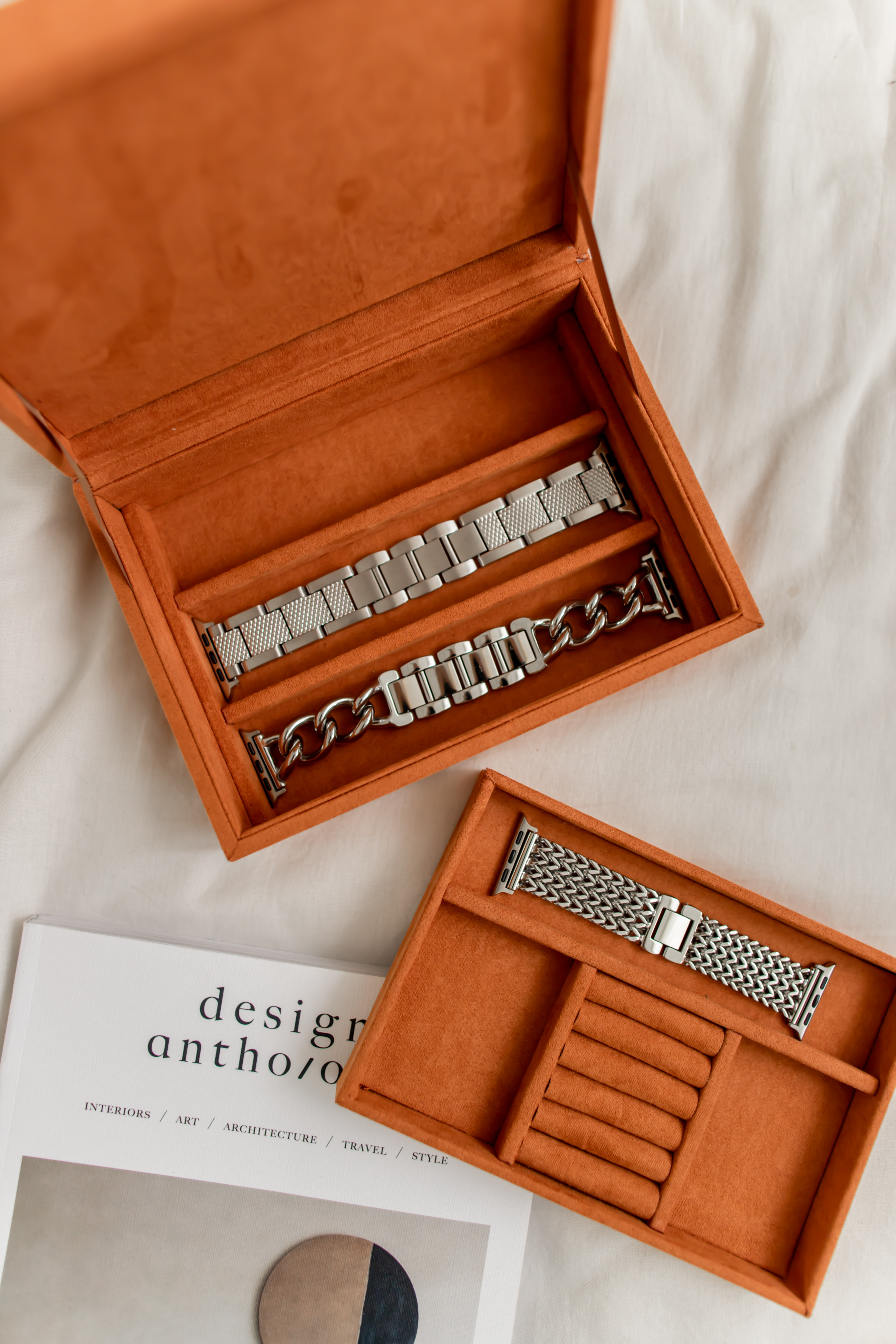 Apple Watch錶帶/飾品-質感專屬珠寶盒（橘色）