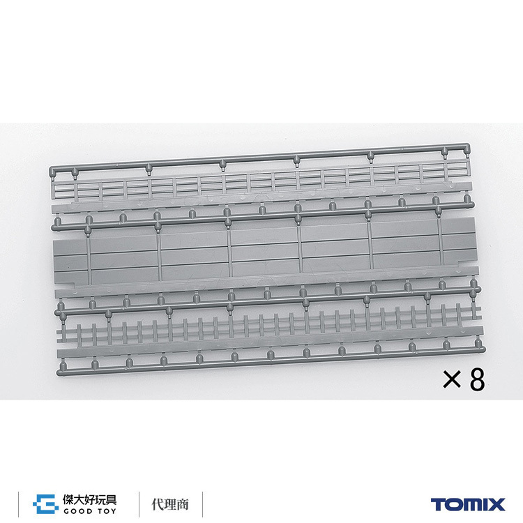 TOMIX 3082 軌道配件 寬路基軌道側壁 C317內/C280外 (欄杆、側壁、圍欄：3種×8入)