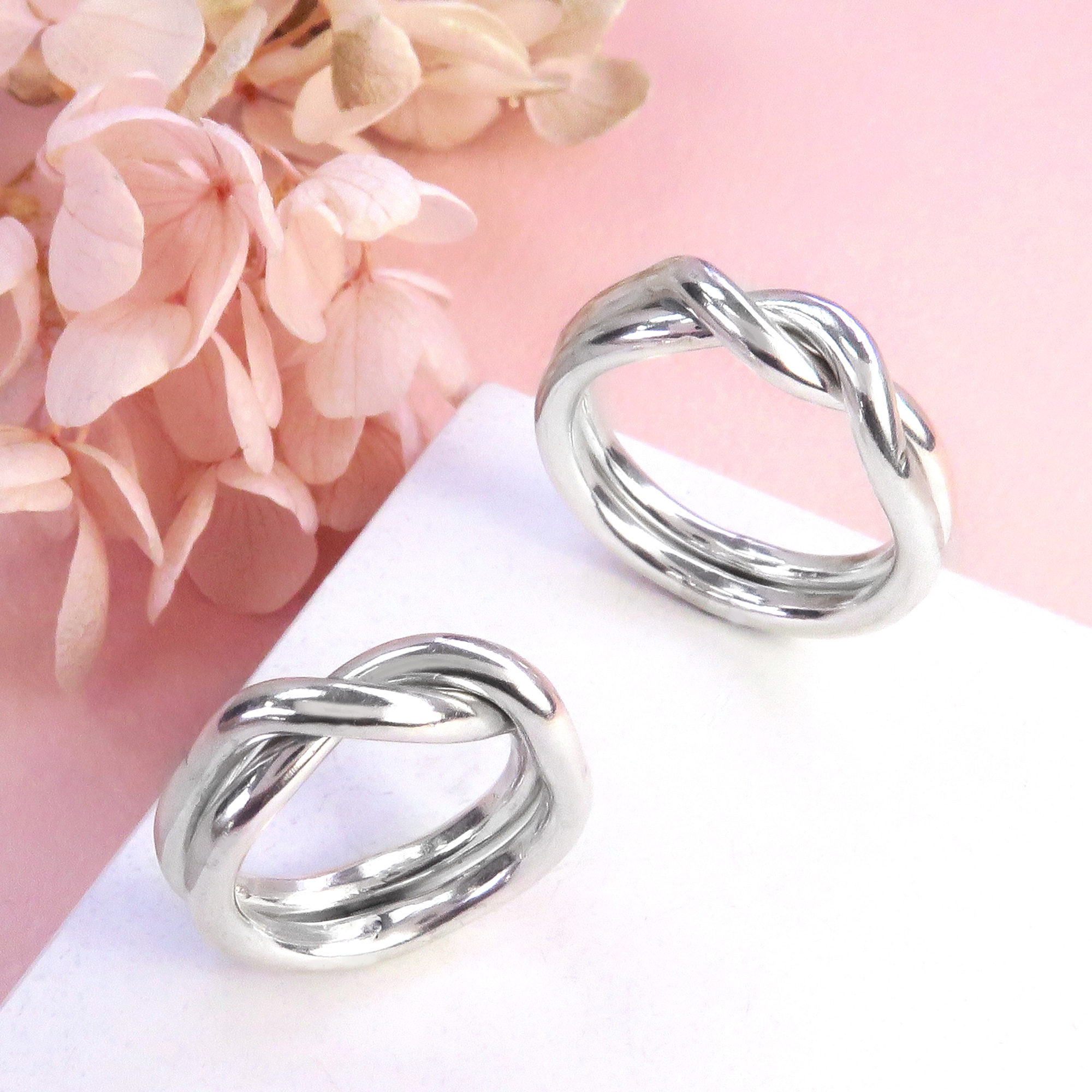 ART64 雙環交疊銀戒 情侶款 925純銀戒指 情人對戒組