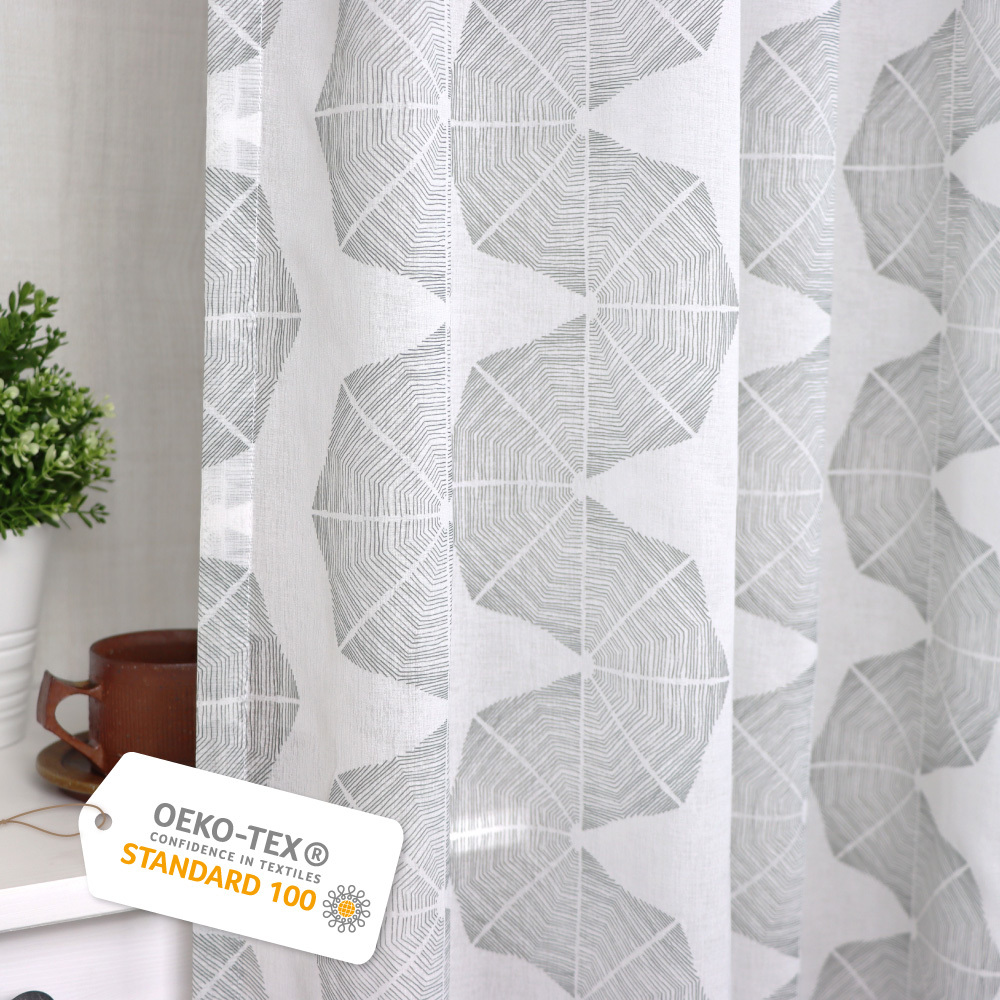 手工製作│透光窗紗窗簾│半窗落地窗│水波粼紋｜織帶│2尺寸