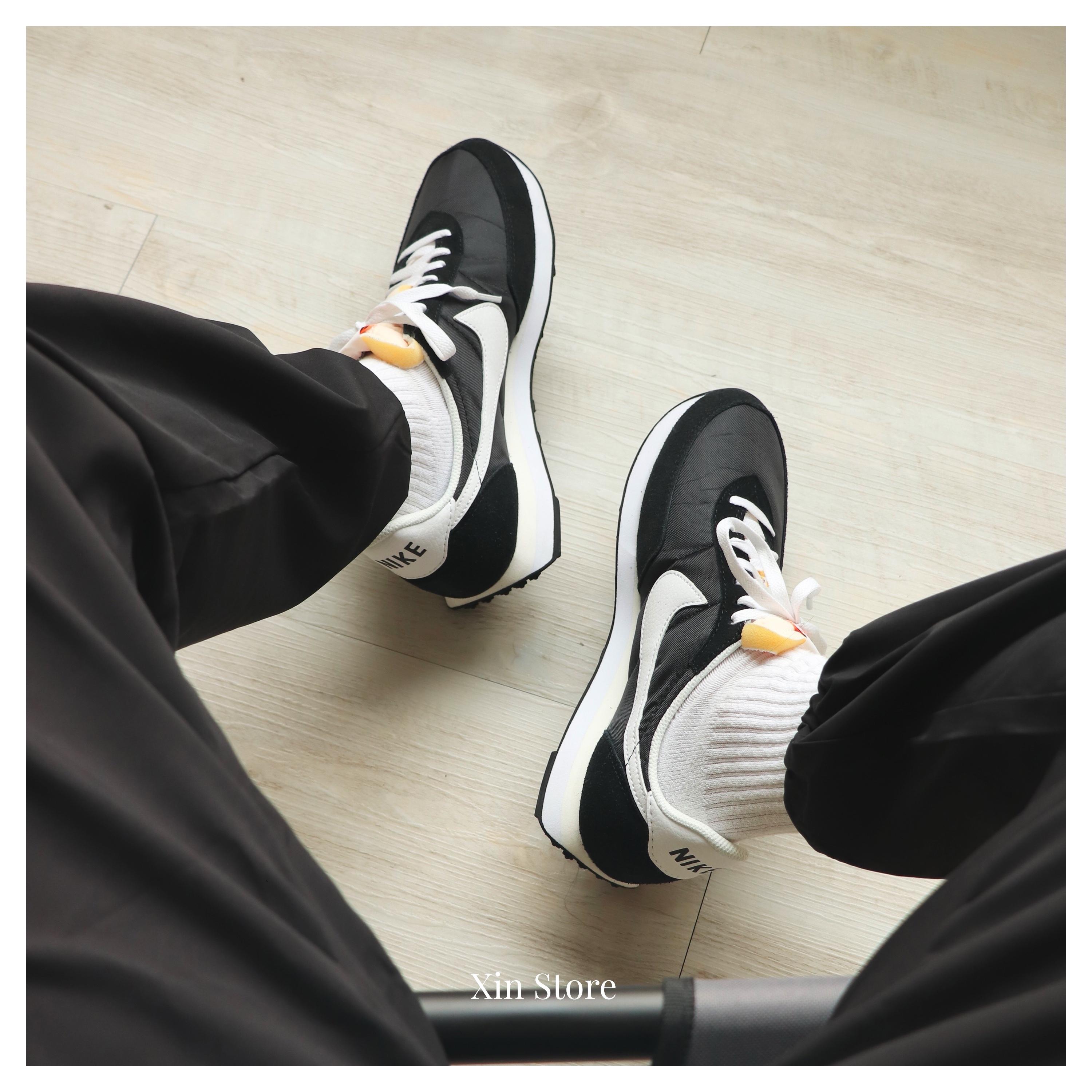 【現貨】Nike Waffle Trainer 2 SE 復古 麂皮 拼接 基本款 休閒鞋 黑白