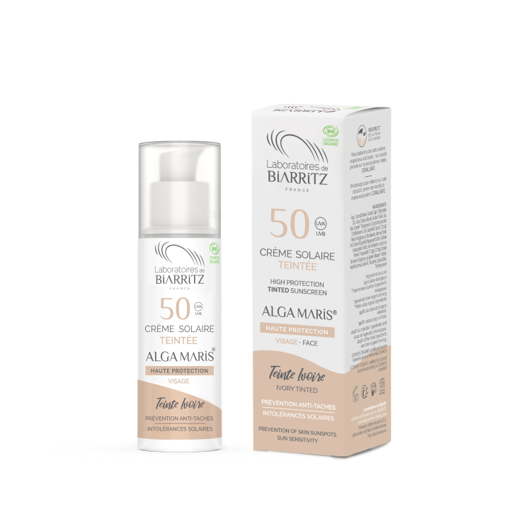 法國  Laboratoires de Biarritz Alga Maris 有機紅海藻透薄潤色防曬面霜 SPF50