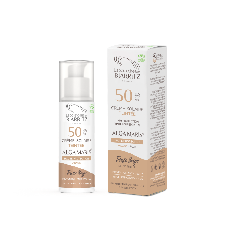 法國  Laboratoires de Biarritz Alga Maris 有機紅海藻透薄潤色防曬面霜 SPF50