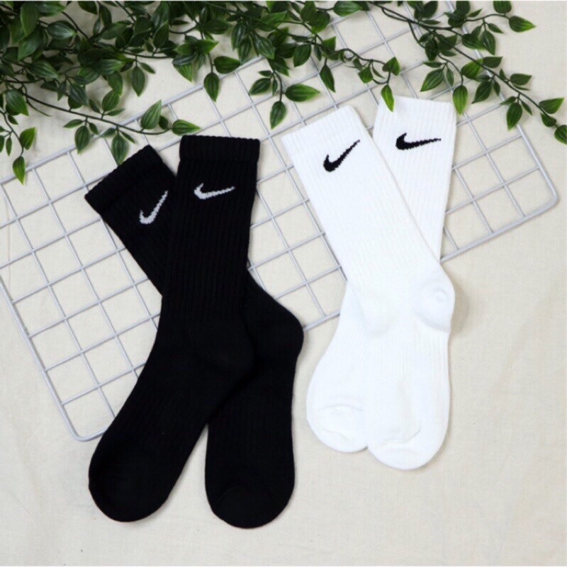 NIKE SWOOSH SOCKS 中筒 低筒 長襪  襪子 白底黑勾 白黑 黑白 單雙 / 三雙一組 SX6842-100 / SX7664-100