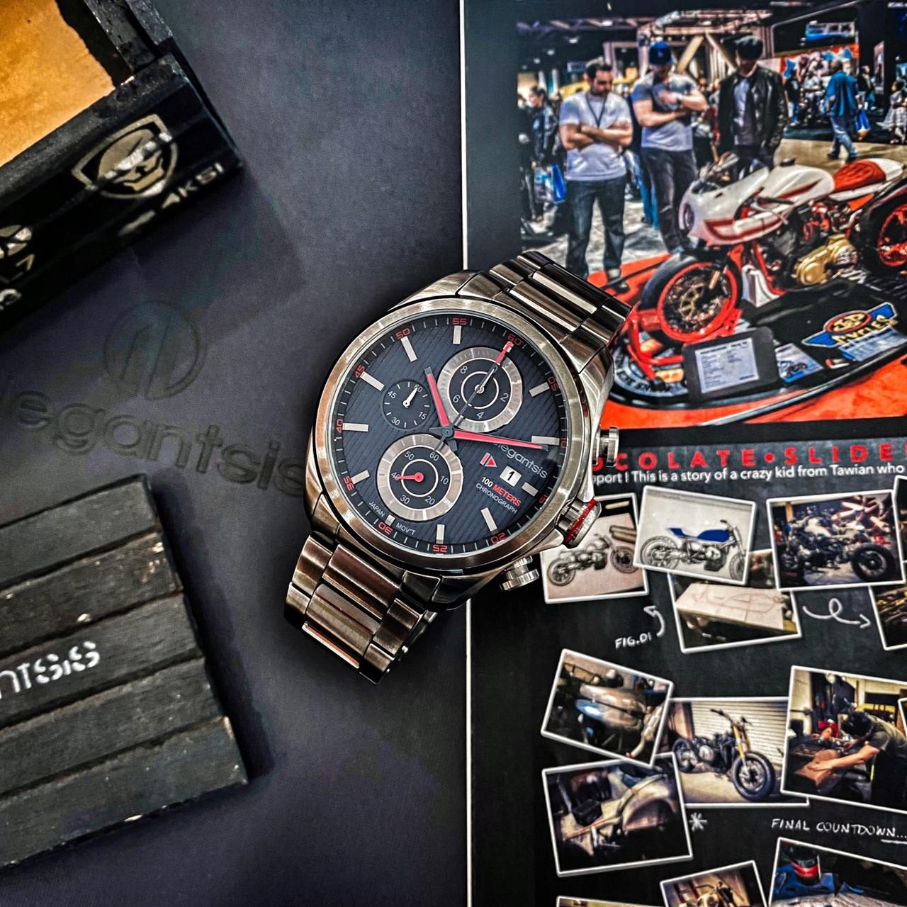 【elegantsis】騎士精神領先風範計時腕錶 ELJT42R-6B03MA 45mm 現代鐘錶