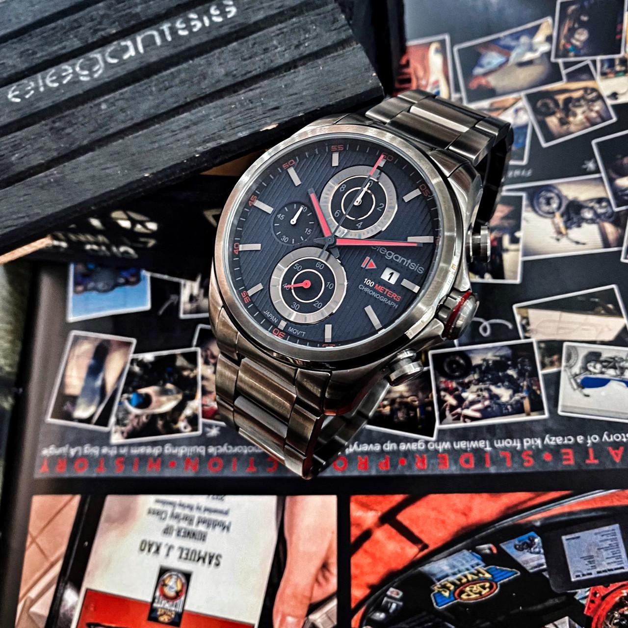 【elegantsis】騎士精神領先風範計時腕錶 ELJT42R-6B03MA 45mm 現代鐘錶