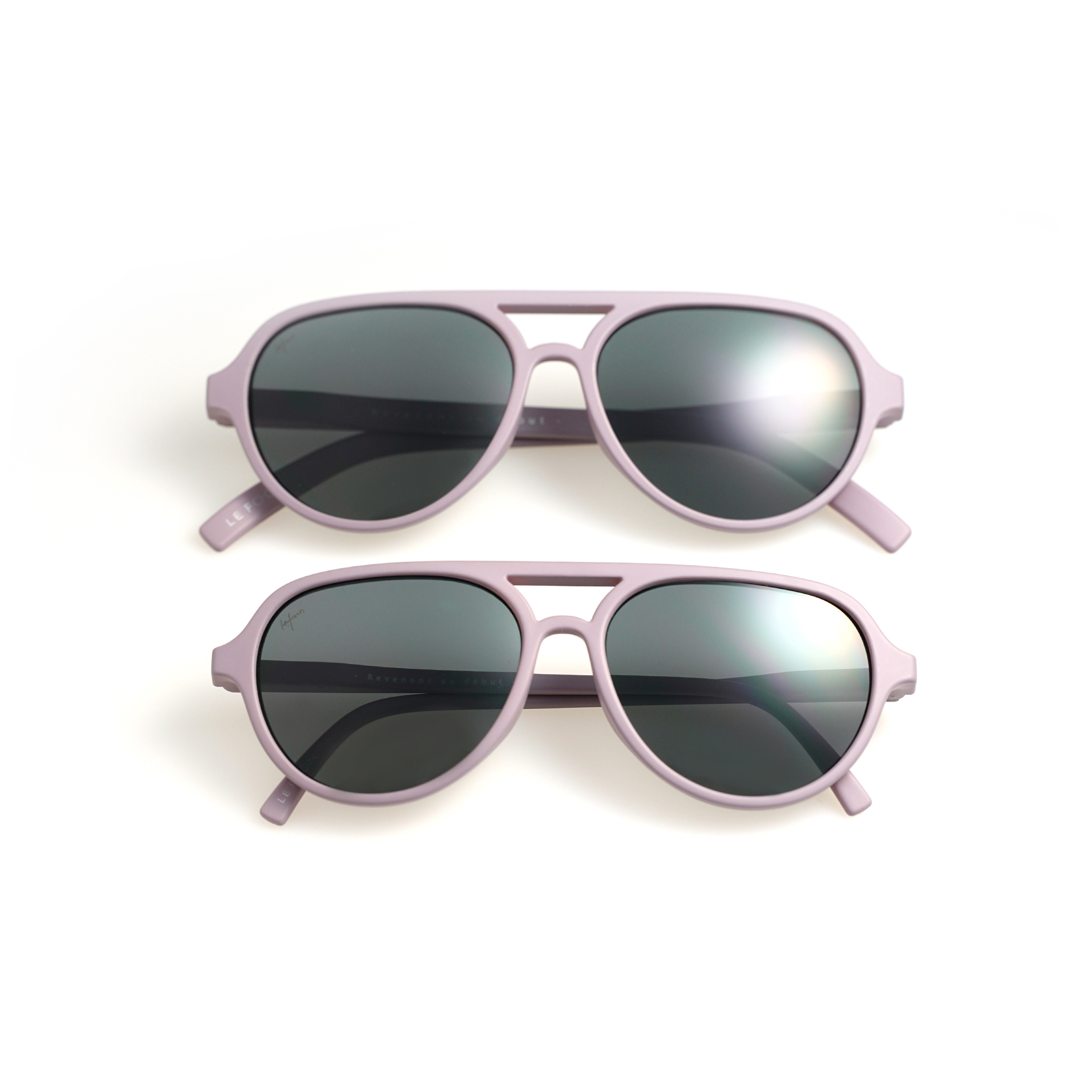Aviator sunglasses - adult + kids 2支組 - 灰灰霧紫
